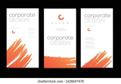 simple orange black flyer brochure poster pamphlet cover design layout for a company or business