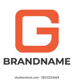 Simple orange and black letter G brandname logo template icon
