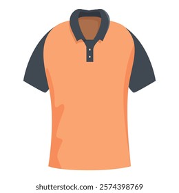 Simple orange and black short sleeve polo shirt standing up on a plain white background