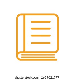 Simple orange book icon line art design education literature