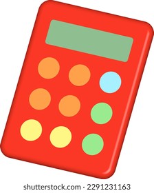 Simple orange calculator isolated vector 3D illustration.