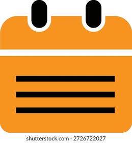 Einfache orangefarbene Kalendersymbolgrafik, die Planungsplanungs-Erinnerungen an Termine und wichtige Termine darstellt