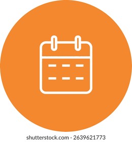Simple orange circle calendar icon design