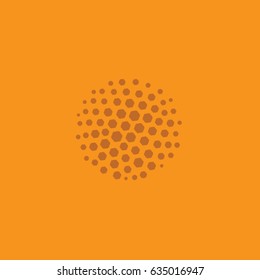 Simple orange circular 'hive' logo vector icon.