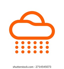 Nube naranja simple con gotas de lluvia para uso de ilustración de Clima