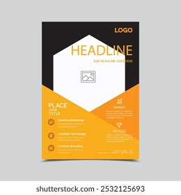 Plantilla de folleto de color naranja simple
