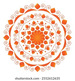 cor laranja simples mandala design arte vetor conjunto flor mandala design se