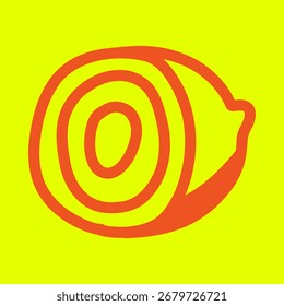 Simple Orange Concentric Circle Eye Shape Isolated on Black Background