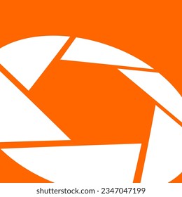 Simple Orange Diaphragm of Lens Logo Design