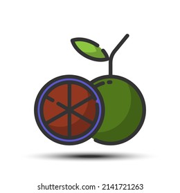 Simple orange filled line icon, food and drink related concept on the white background