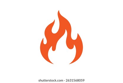 Simples ícone de chama laranja, perfeito para logotipos, sites ou design de aplicativo. Estilo minimalista limpo e moderno.