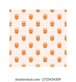 Patrón floral anaranjado simple del Vector inconsútil en fondo del melocotón