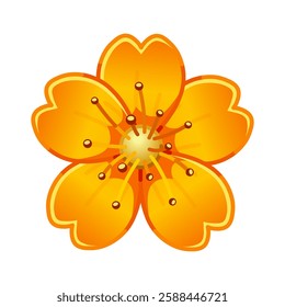 Simple orange flower Large size of emoji spring flower