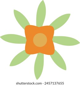 Simple orange flower vector illustration