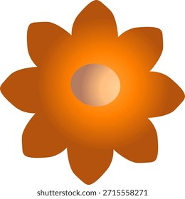 Ilustración vectorial naranja simple de la flor con los pétalos del gradiente aislados para la decoración del diseño del elemento, tarjeta de felicitación