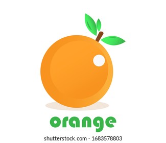 simple orange fruit icon logo