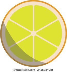 Simple Orange Fruit Illustration with orange and yellow color 