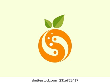 simple orange fruit logo design