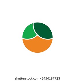 simple orange fruit symbol logo vector