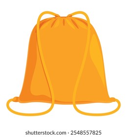 Simple orange gym bag with yellow string ties, perfect for carrying sports gear or everyday essentials