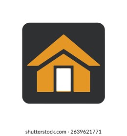 Simple orange house icon home sweet home design element