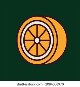 Einfache orangefarbene Symbol- und Symbolkunst