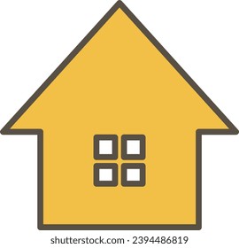 Ilustración simple y naranja de una casa