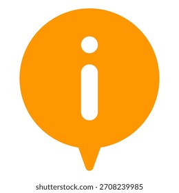 Simple orange information icon for websites, apps, and user interfaces to denote informational content.