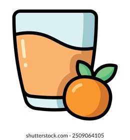 Simple orange Juice colorful icon. The icon can be used for websites, print templates, presentation templates, illustrations, etc