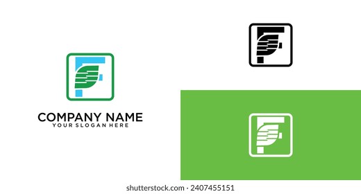 A simple orange leaf logo with a combination letter from A to Z | premium vector