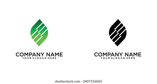A simple orange leaf logo with a unique shape | premium vector
