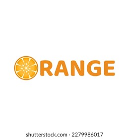 simple orange logo for fruit and juice shop