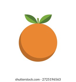 Simples fruta de tangerina laranja com folha verde como símbolo de abundância e fortuna.