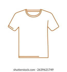 Simple orange outline of a crew neck t shirt design template