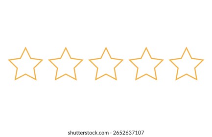 simple orange outline five star design.