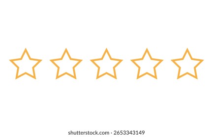 simple orange outline five star design art.