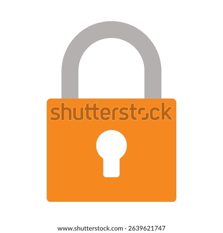 Simple orange padlock icon security privacy protection