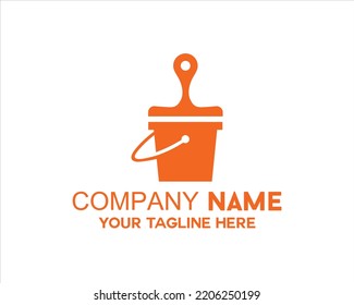 Simple Orange Paint Can Logo