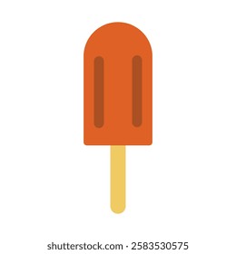 Simple Orange Popsicle Ice Cream Illustration