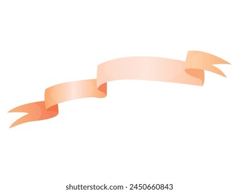 Simple orange ribbon isolated on white. Tape, band. set of characters for text banner. Decorative tape. linear icon vintage banner, graphic sale badge.
