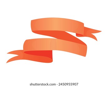 Simple orange ribbon isolated on white. Tape, band. set of characters for text banner. Decorative tape. linear icon vintage banner, graphic sale badge.