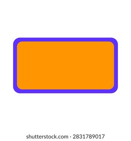 Simple orange rounded rectangle panel with a thick purple border, isolated on a clean white background.