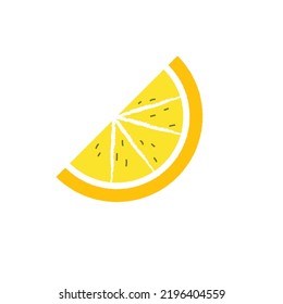 Simple orange slice vector illustration. Cute cartoon style fruit icon.