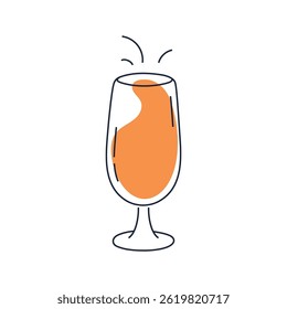 Simple orange sparkling cocktail clipart