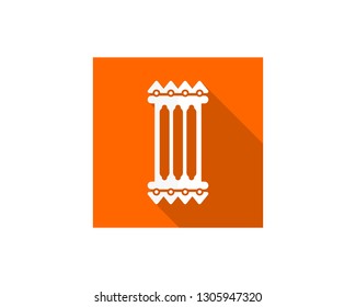 simple orange square pillar logo icon