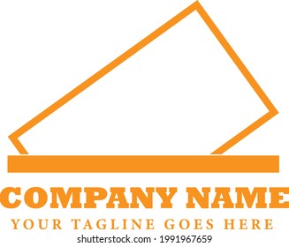 logotipo de marco simple marcado con marca naranja.