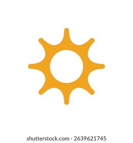 Simple orange sun icon design graphic element