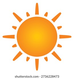 A simple orange sun icon on white background
