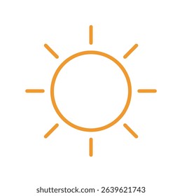 Simple orange sun icon summer weather design element