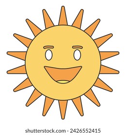 Einfache orange Sonne auf weißem Hintergrund